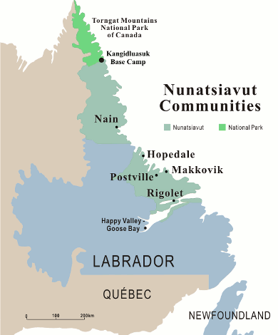 Nunatsiavut community map